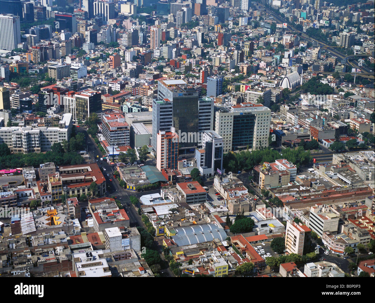 Aerial Telmex Telekommunikation San Rafael Bezirk Mexiko-Stadt Stockfoto