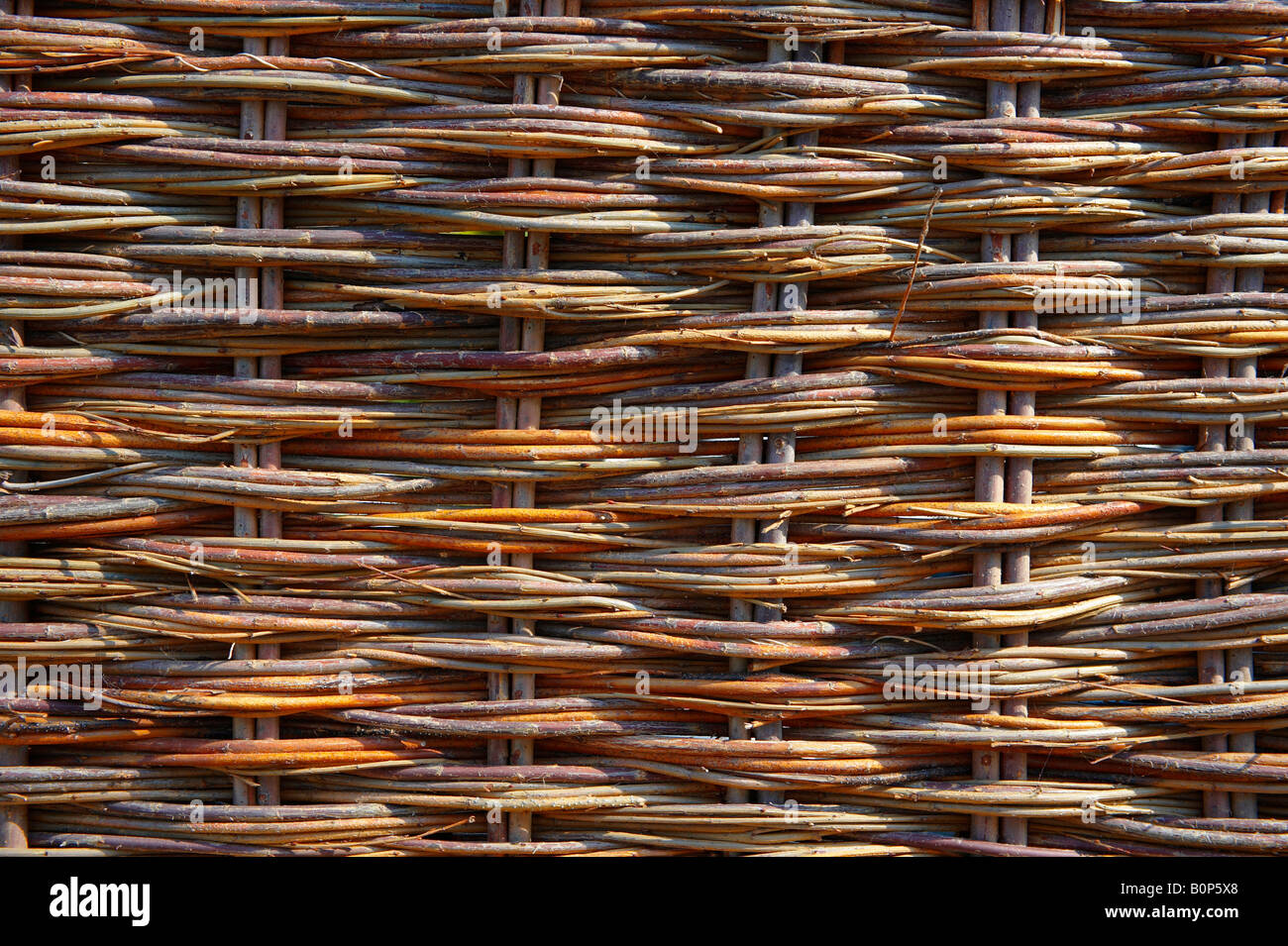 Nahaufnahme von Weide Weide Zaun panel Stockfoto
