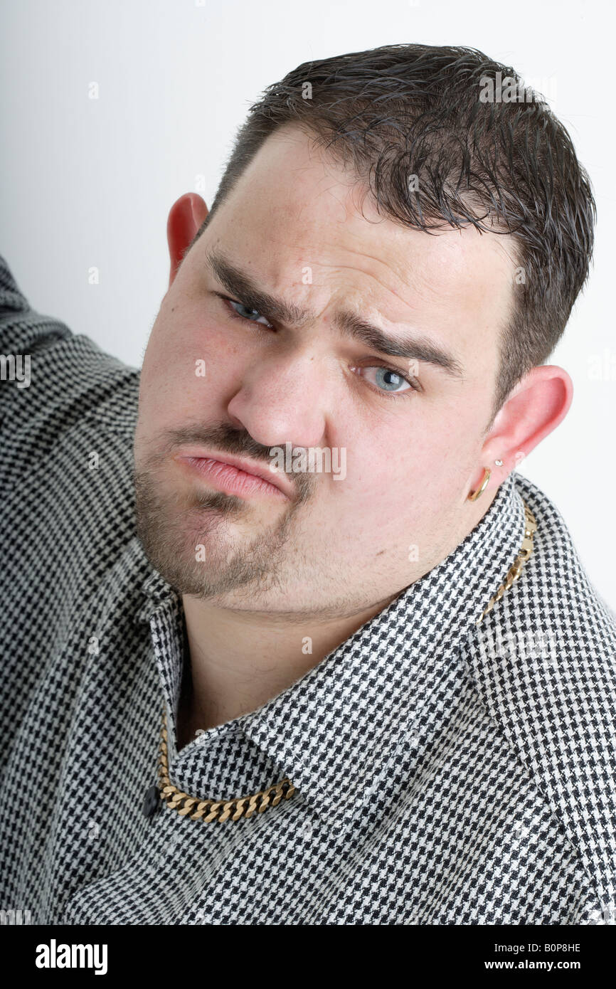 Böse und gemein aussehender Mann Stockfoto