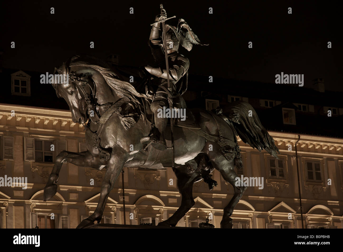 Emanuele Filiberto-Horse-Memorials in San Carlo Platz. Stockfoto