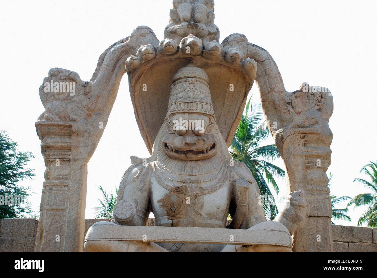 Ugra Narasimha (Narsimha Tempel), Hampi, Karnataka, Indien Stockfoto