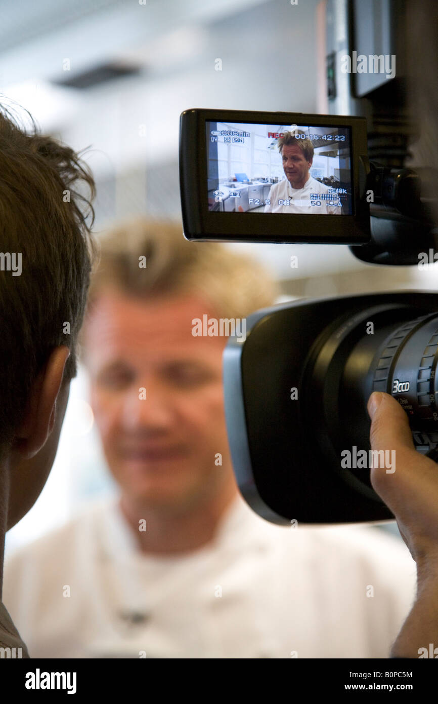 Vorbereitungen vor der Premiere von Gordon Ramsays neues Restaurant im Trianon Palace Hotel in Versailles, Frankreich 2008 Stockfoto