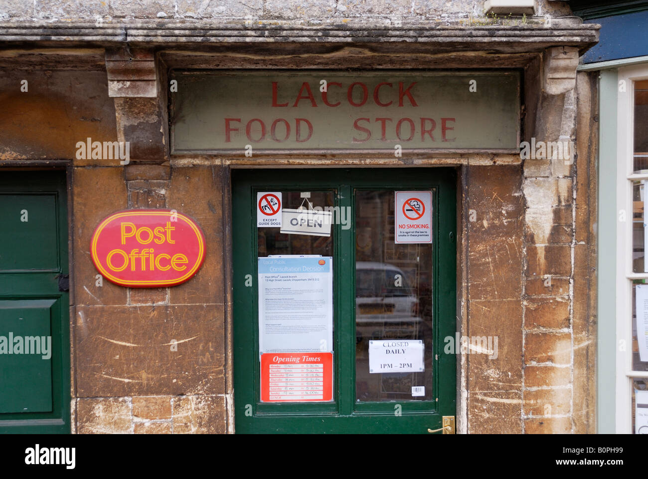 Lacock Postamt und Reformhäuser, Wiltshire Stockfoto