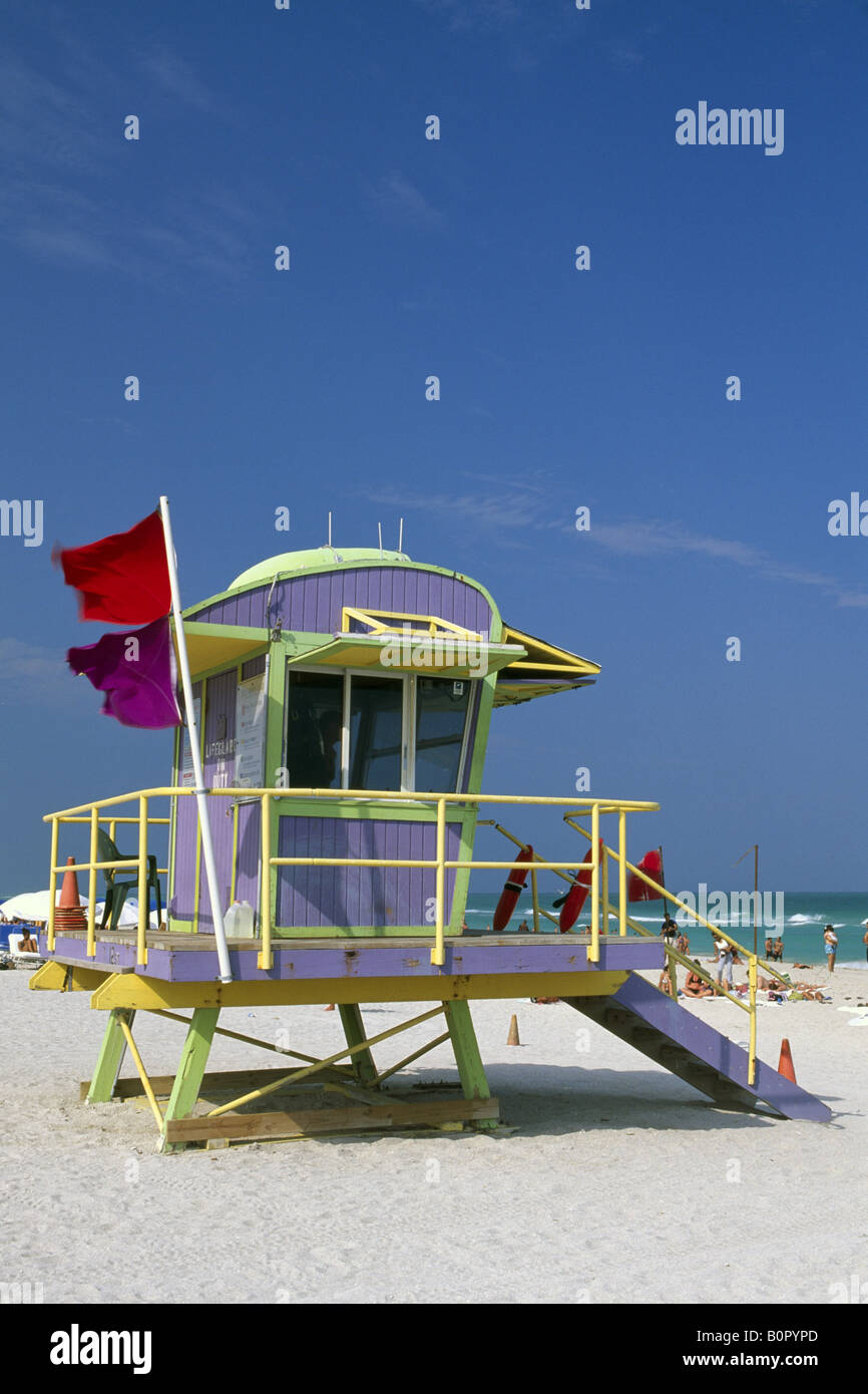 Life Guard South Beach Miami Beach Miami Florida Vereinigte Staaten Stockfoto