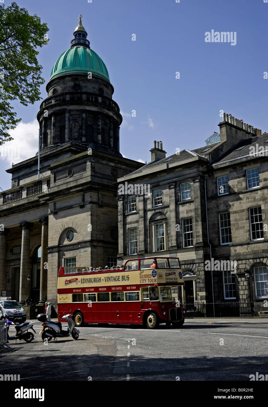 City Tour Bus, Charlotte Square, Edinburgh, Schottland, UK, Europa Stockfoto