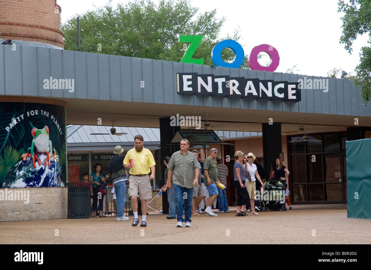 Houston Zoo Eingang befindet sich in Hermann Park in Houston Texas Stockfoto