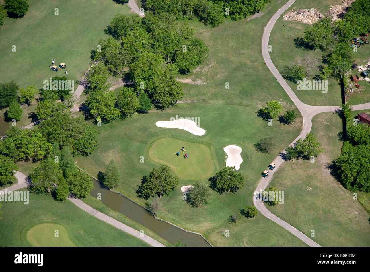 Luftaufnahme eines Golfplatzes in Houston Texas Stockfoto