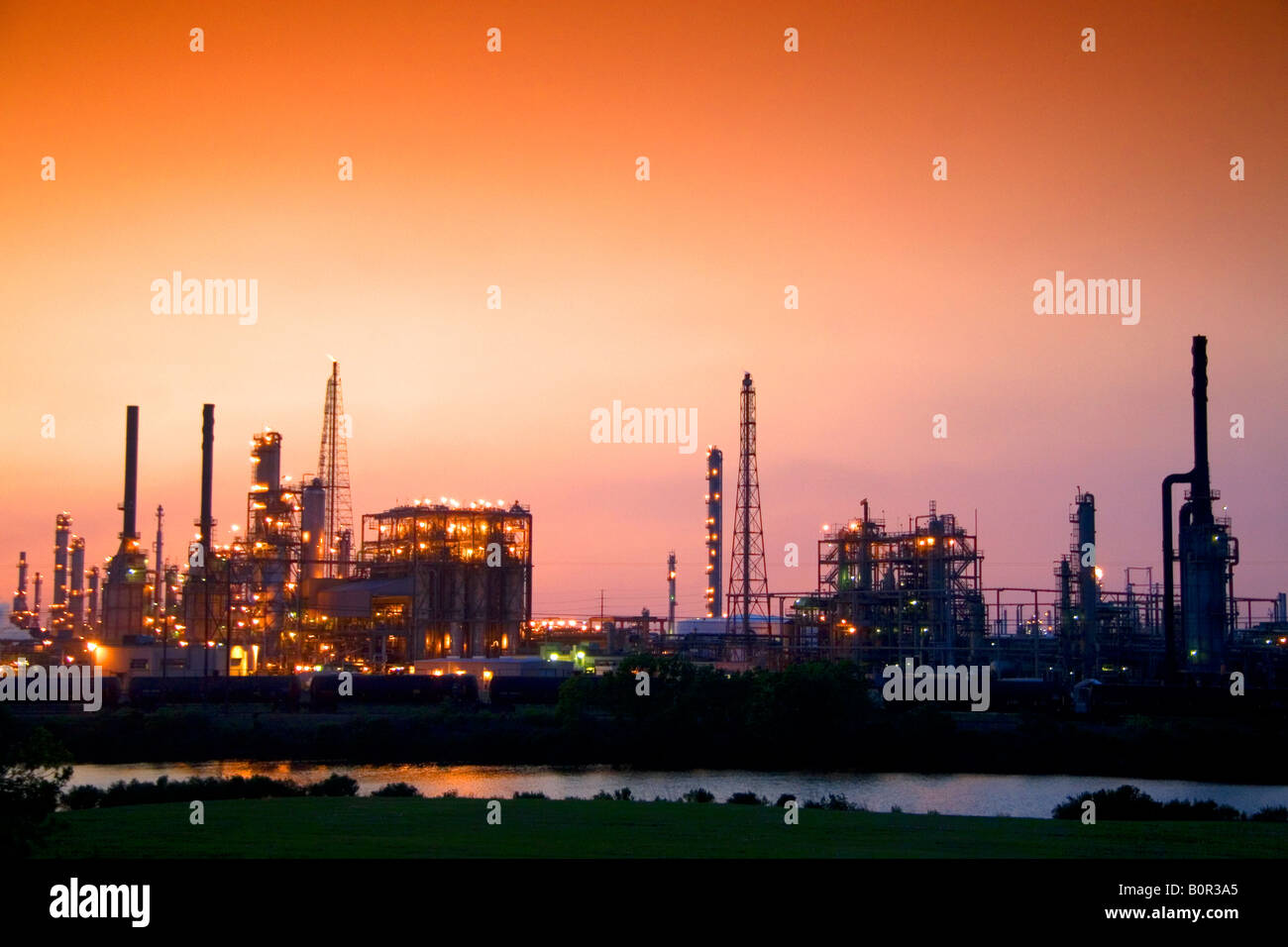 Raffinerie in Texas City, Texas Stockfoto