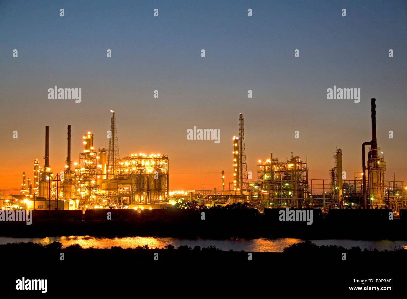 Öl-Raffinerie in Texas City, Texas Stockfoto