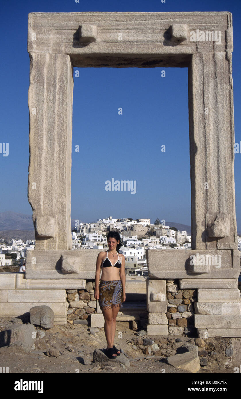 Apollontempel Naxos Kykladen Griechenland Stockfoto