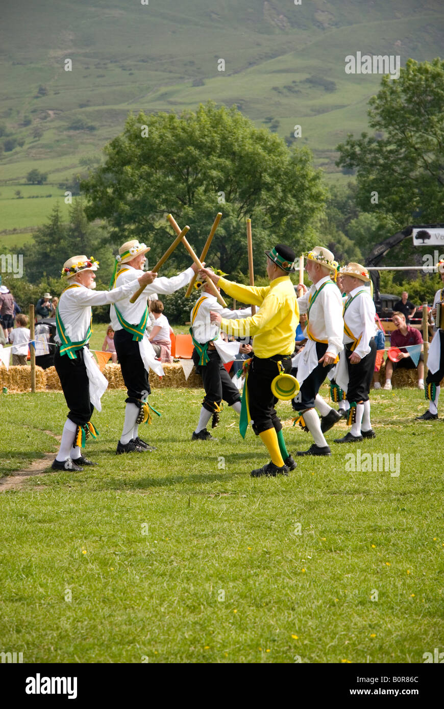 Morris Tänzer auf der Edale Country Show, Derbyshire, England Stockfoto