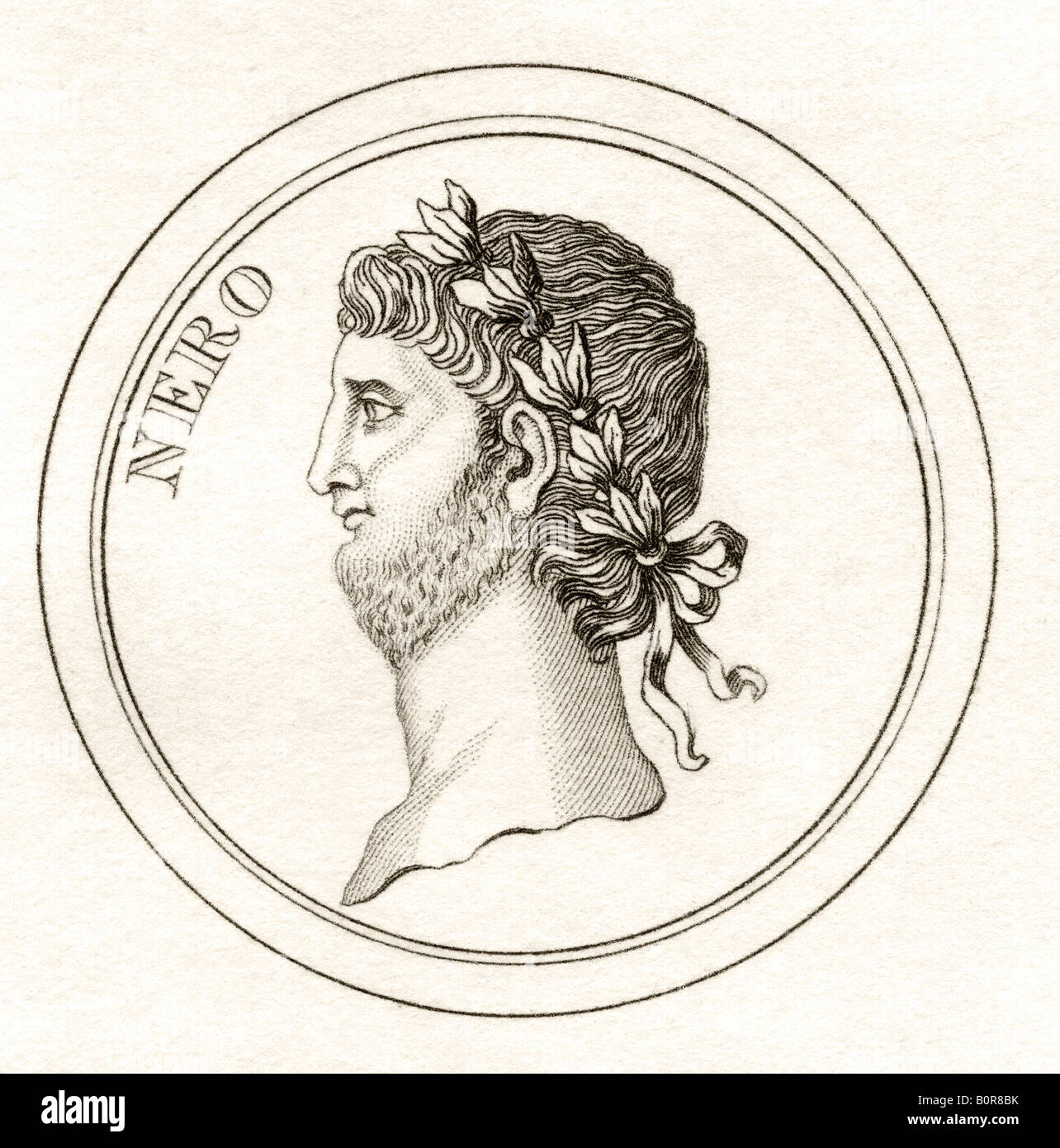 Nero Claudius Caesar Augustus Germanicus, AD37 - 68. Geboren Lucius Domitius Ahenobarbus. Stockfoto
