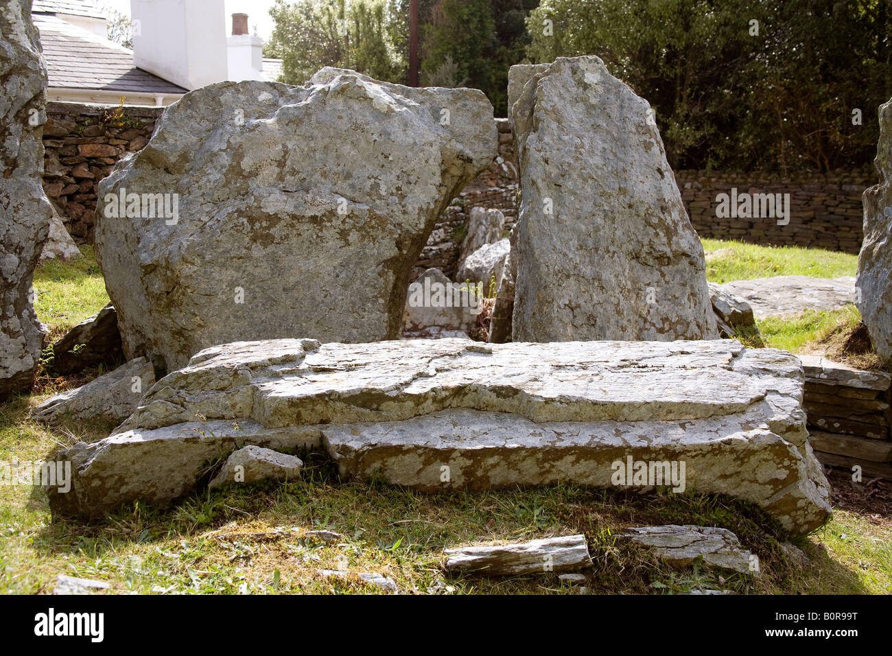 King Orry Grab in der Nähe von Laxey, Isle of man-IOM. Megalithische Tomb.UK.83208 KingOrry Grave. Horizontale. Stockfoto