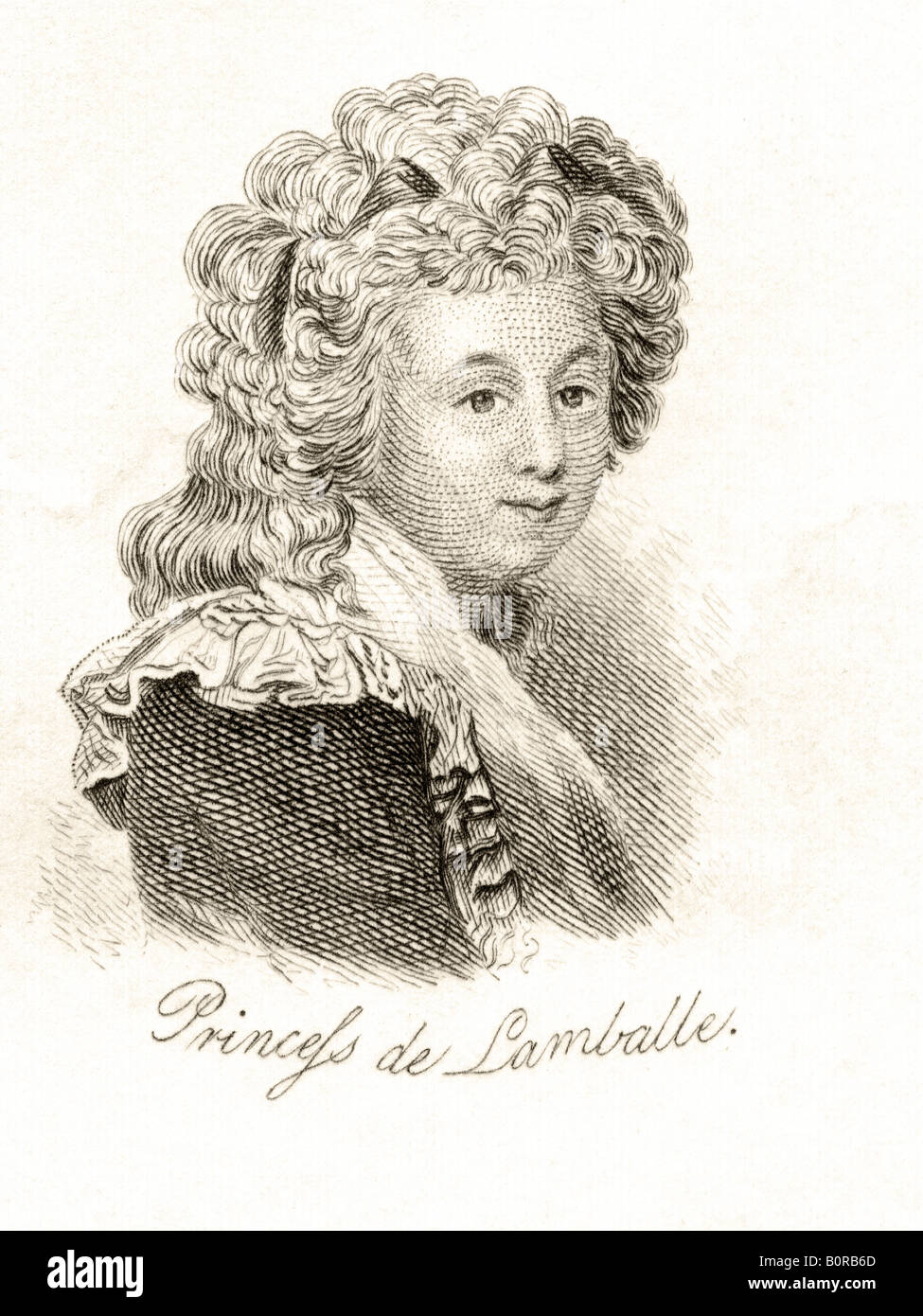 Princesse de Lamballe, Marie Thérèse Louise de Savoie Carignan, 1749 - 1792. Italienischer französischer Höfling. Stockfoto