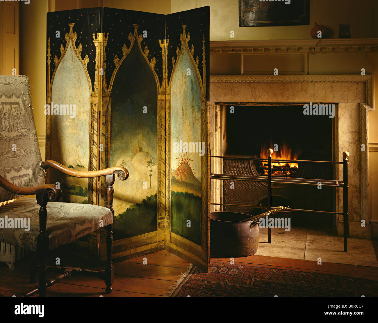 bemalte FUNKENSCHUTZGITTER Stockfoto