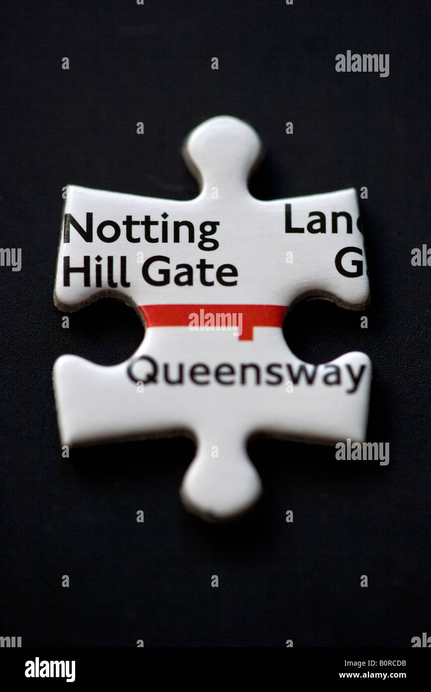 Puzzle Karte Stück London U-Bahn Stockfoto