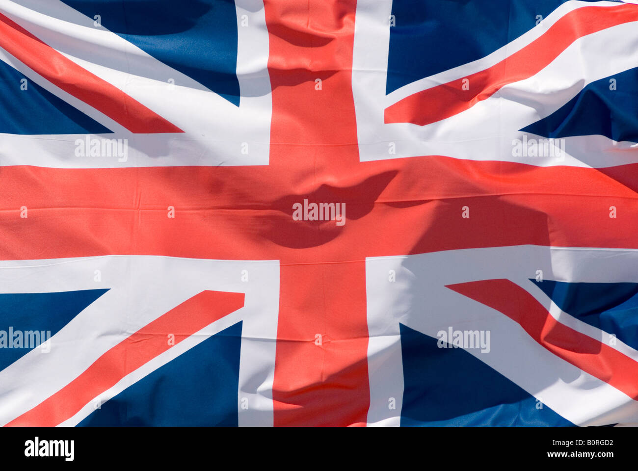 Nationalflagge von England winken im Wind Union Jack Stockfoto