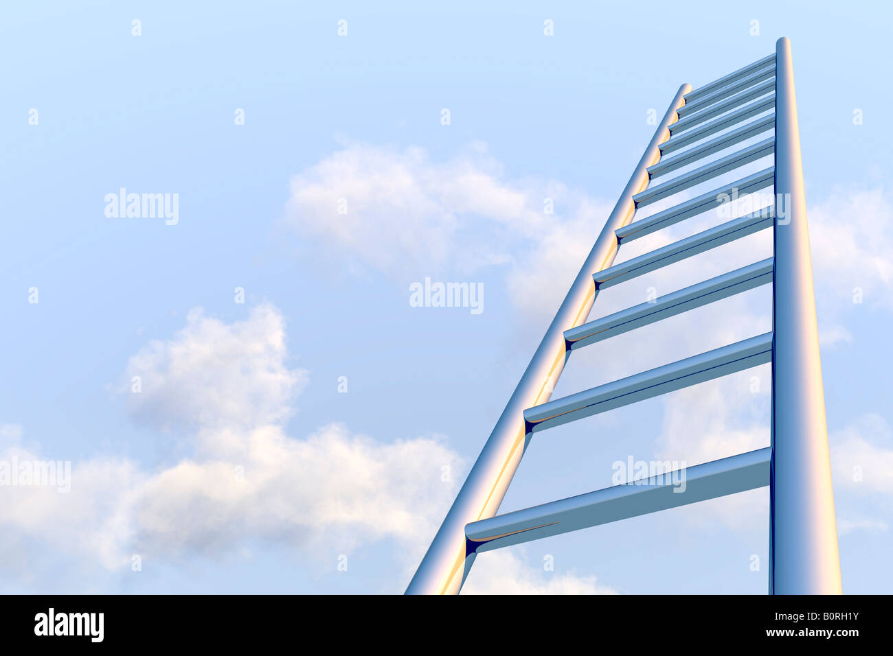 Leiter in blauen Himmel aufsteigt. Stockfoto