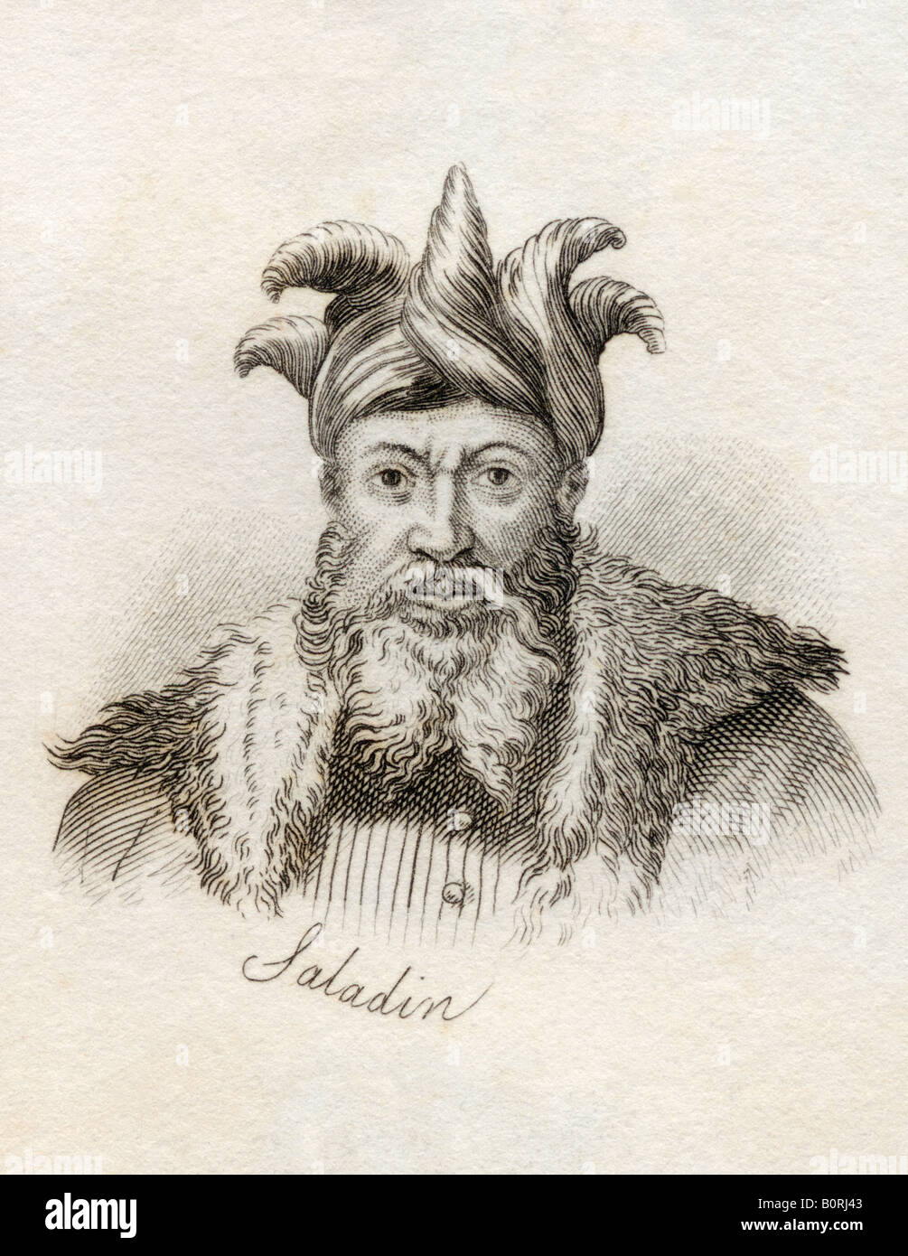 Al-Nasir Salah al-DIN Yusuf ibn Ayyub, aka Salah ad-DIN oder Saladin, 1137 - 1193AD. Sultan von Ägypten und Syrien. Stockfoto