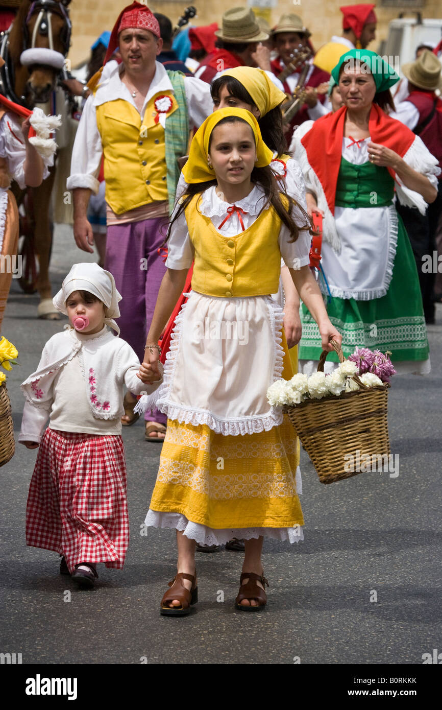 Folk-Gruppe Victoria Gozo Malta Stockfoto