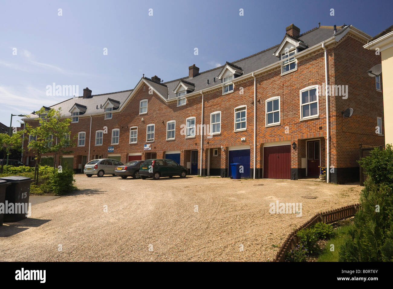 Häuser Storchschnabel Einfahren in Bury St Edmunds Suffolk UK Stockfoto