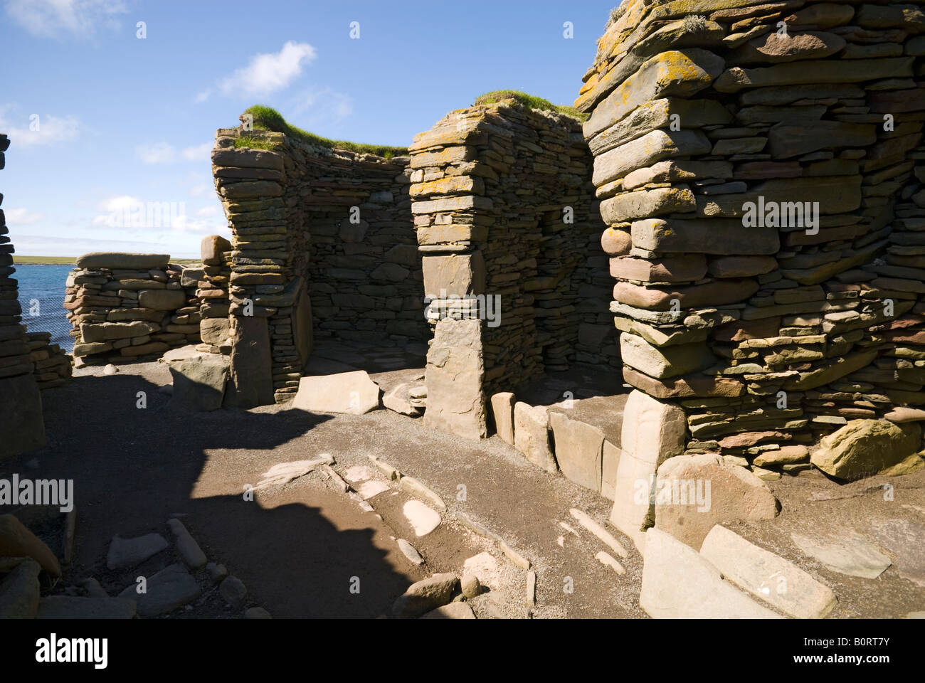 Die prähistorische Siedlung der Jarlshof, in der Nähe von Sumburgh, Shetland Islands, Schottland, UK Stockfoto