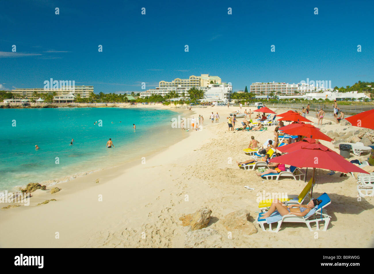 Mahalo Strand Sint Maarten Antillen Stockfoto