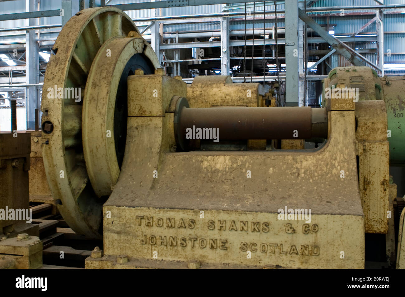 Reitstock auf einer Drehbank in der schweren Maschinen Werkstatt auf Cockatoo Island im Hafen von Sydney Stockfoto