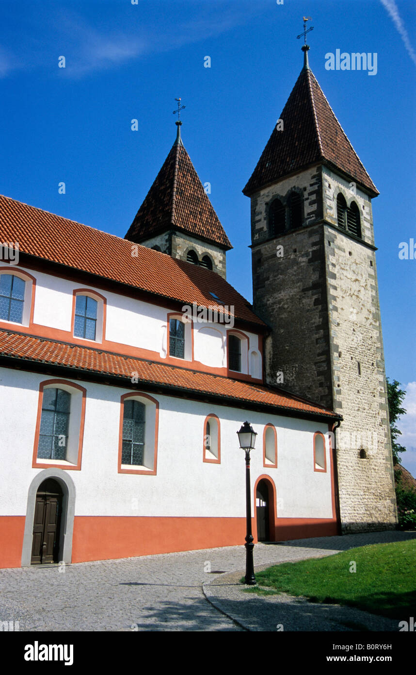Die Kirche von Sts Peter und Paul auf der klösterlichen Insel Reichenau, Kreis Konstanz, Baden Württemberg, Deutschland Stockfoto