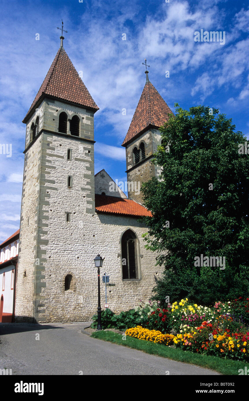 Die Kirche von Sts Peter und Paul auf der klösterlichen Insel Reichenau, Kreis Konstanz, Baden Württemberg, Deutschland Stockfoto