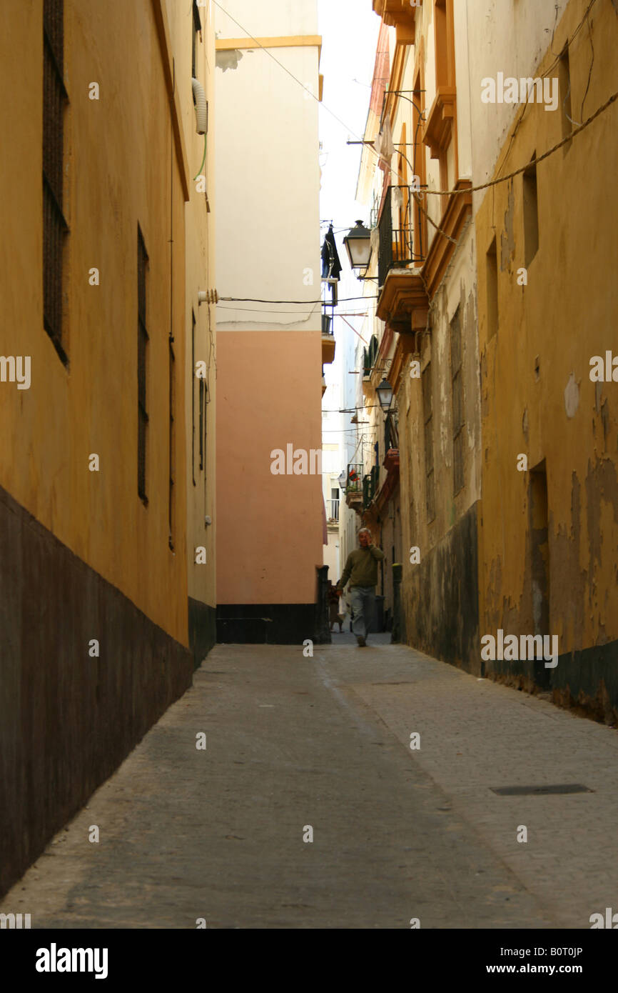 typische Gassen der Städte Europas: Cadiz, Spanien Stockfoto