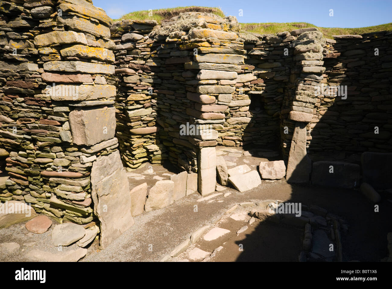Die prähistorische Siedlung der Jarlshof, in der Nähe von Sumburgh, Shetland Islands, Schottland, UK Stockfoto