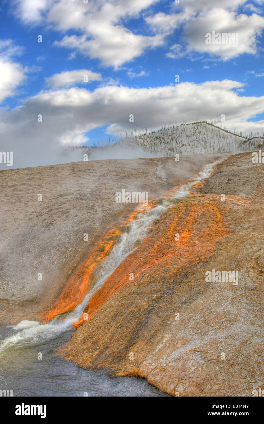 Midway Geyser Basin - Firehole River Stockfoto