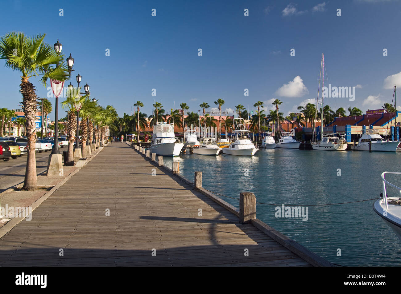 Blick auf einen Yachthafen Marina Renaissance Oranjestad Aruba Stockfoto