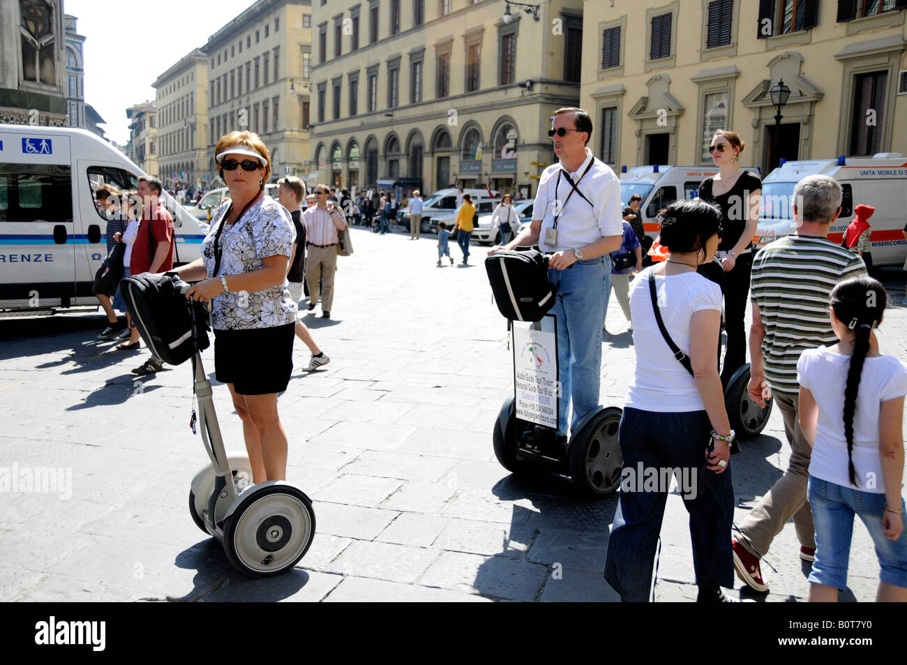 Touristen auf Segway Personal Transporter, Florenz, Italien Stockfoto