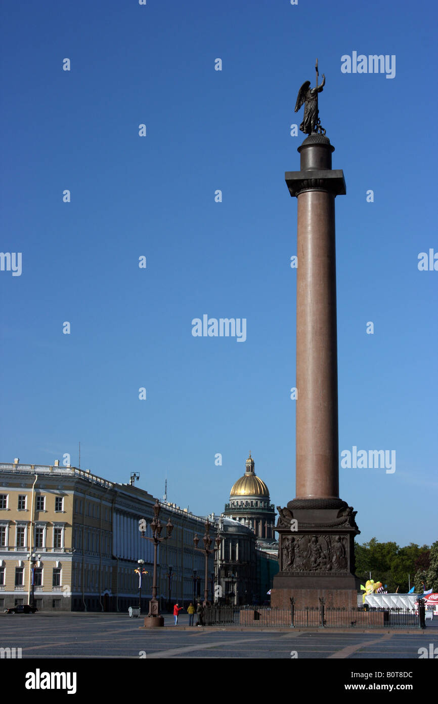 Die Alexandersäule, Schlossplatz, St. Petersburg, Russland Stockfoto