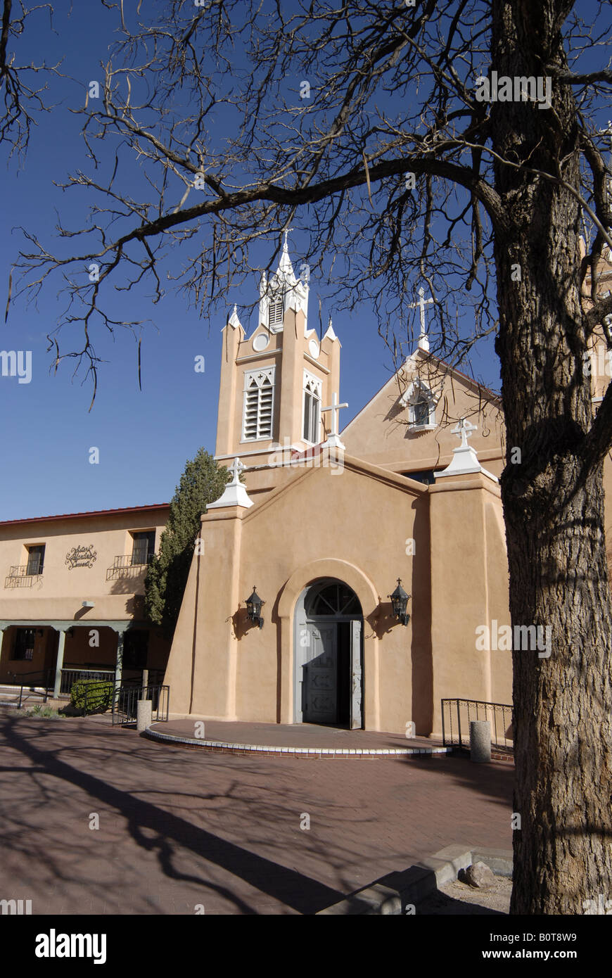 San Felipe de Neri Catholc Church in der Altstadt von Albuquerque, New Mexico Stockfoto