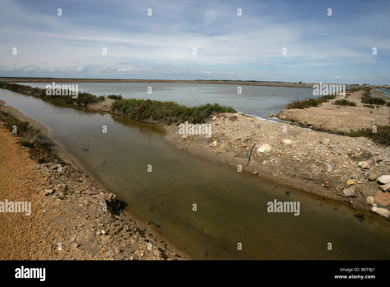 Bonanza Salz Pfannen Coto Donana Nationalpark Spanien Stockfoto