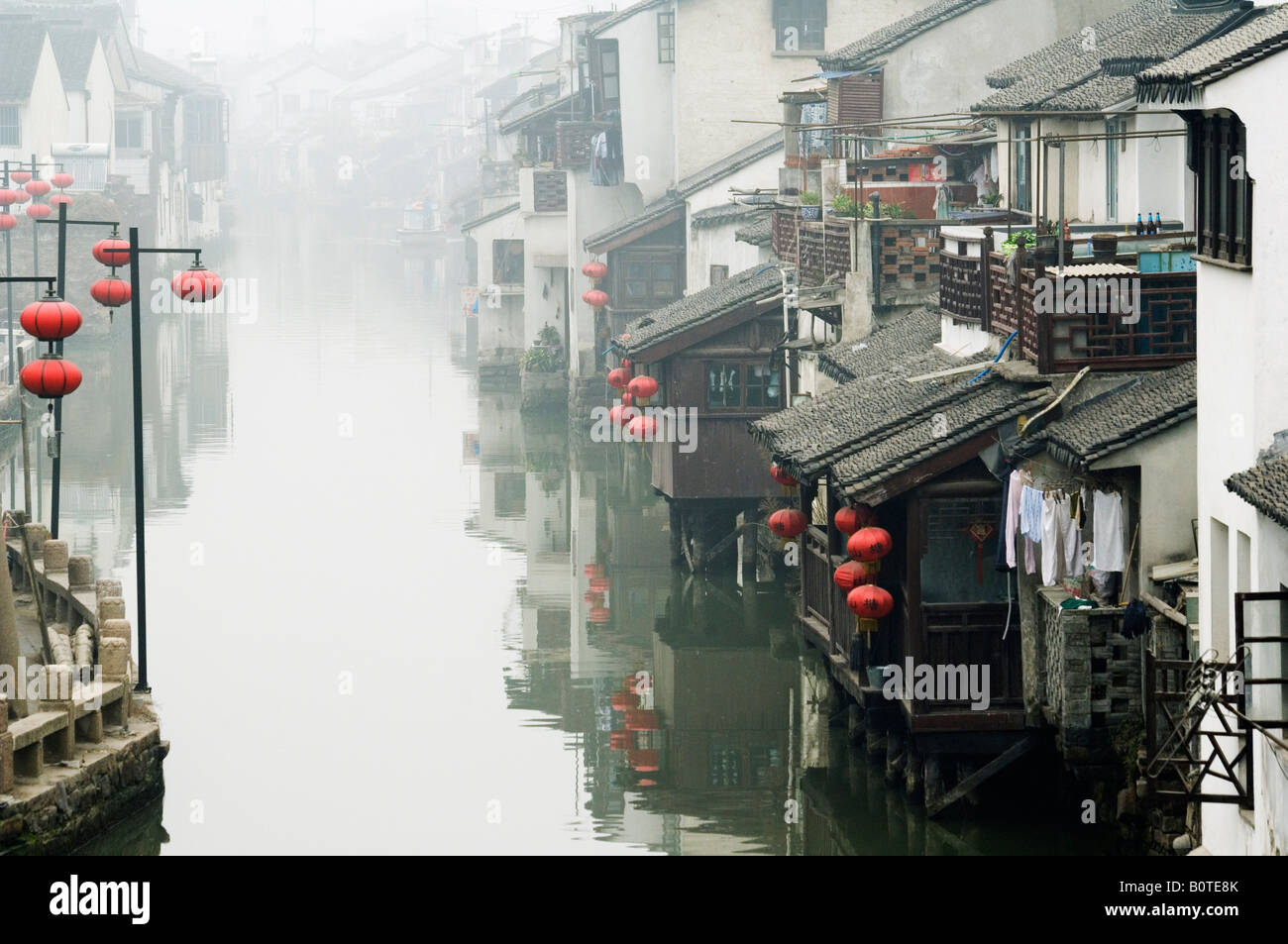 traditionelle alte Flussseite befindet sich in der Shantang Wasserstadt der Provinz Jiangsu Suzhou China Stockfoto