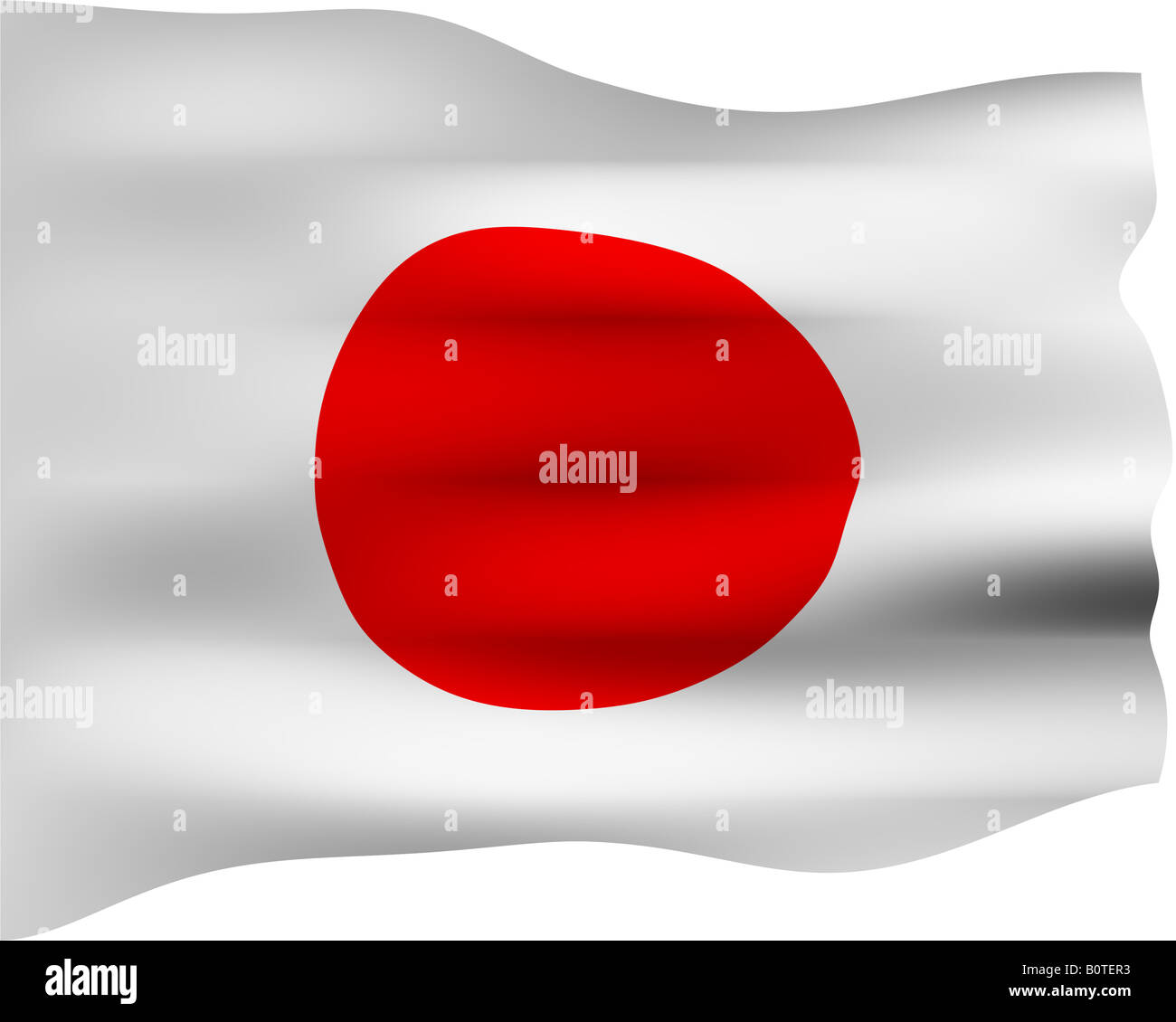 3D Flagge von Japan Stockfoto