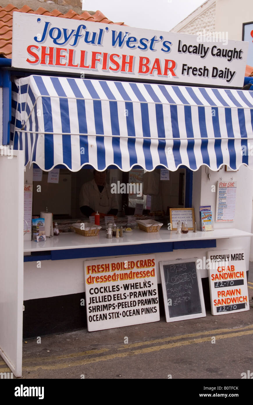 Meeresfrüchte-Bar in Sheringham, Norfolk, Großbritannien Stockfoto