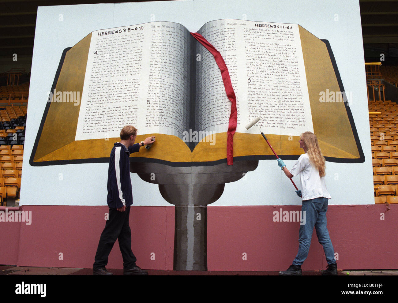 Vorbereitungen für Jehovas Zeugen Convention im Jahr 1997 Stockfoto