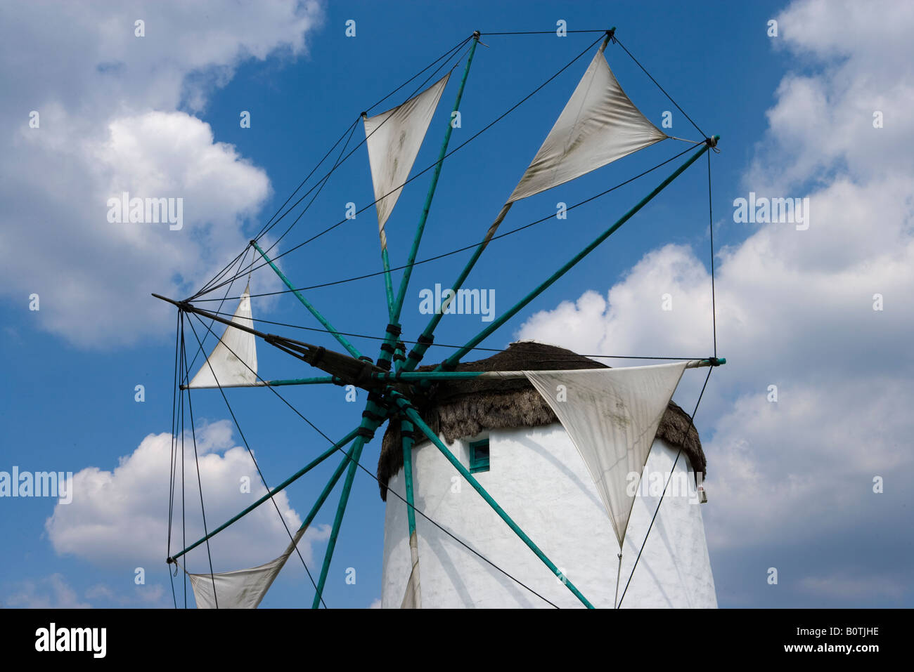 Griechenland Windmühlen von Mykonos Ägäischen Meer Windmühle aus Mykonos Internationales Wind-Und Wassermühlenmuseum Gifhorn Deutschland Stockfoto