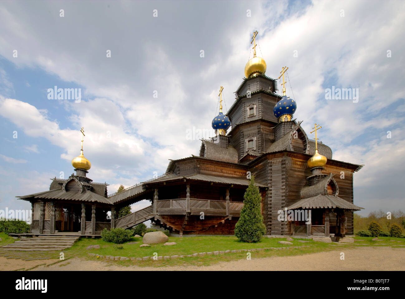 Holz der orthodoxen Kirche saint Heiliges Nicholas, Gifhorn, Deutschland Stockfoto