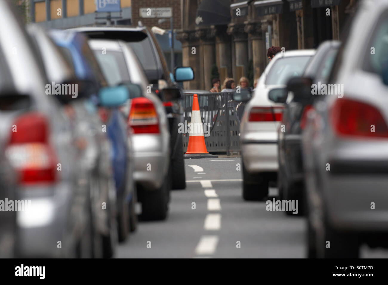 Autos im Stau Verkehrsinfarkt in Belfast Nordirland UK Stockfoto