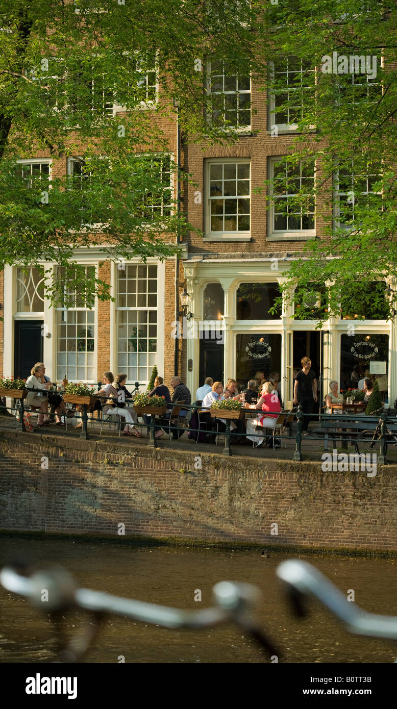 Restaurant de Belhamel an der Brouwersgracht in Amsterdam Stockfoto