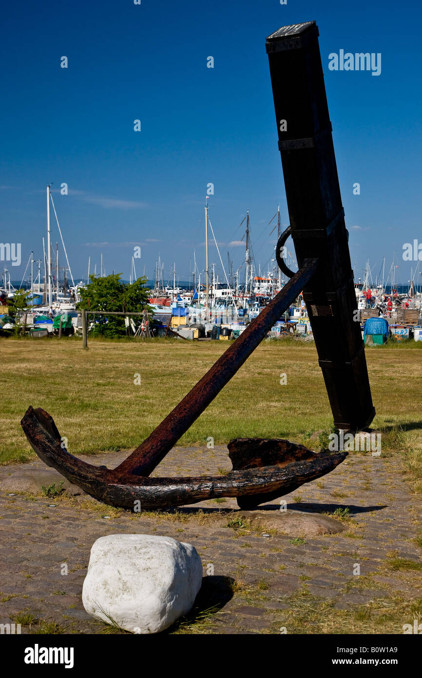 Der Anker im Hafen von Gilleleje Stockfoto