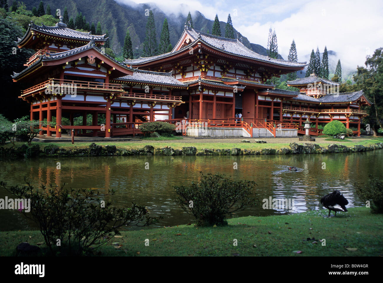 Byodo In Buddhistischen Tempel Tal Der Tempel Oahu Hawaii Usa Stockfotografie Alamy