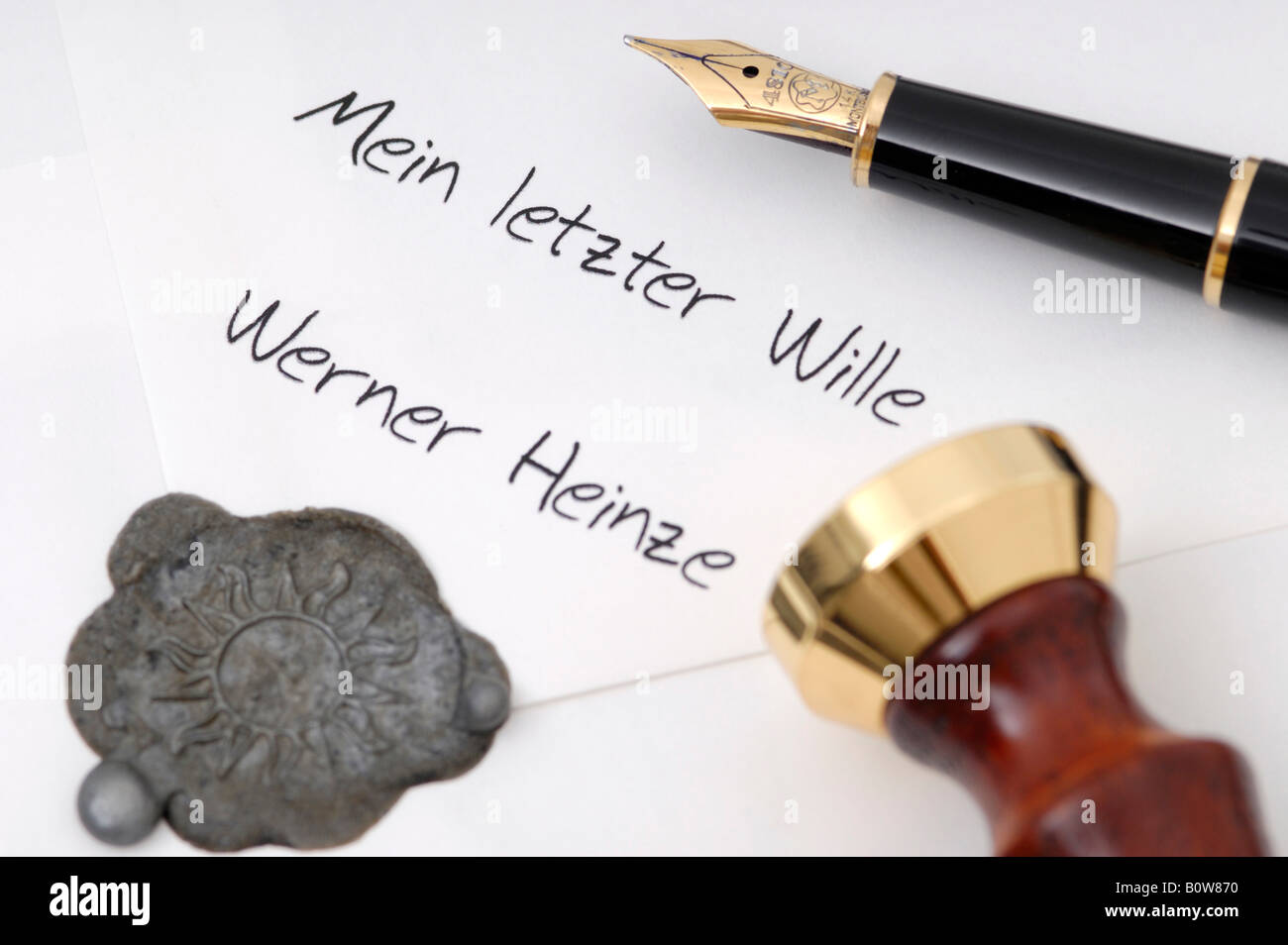 Letzter Wille (Deutsch Stockfotografie Alamy