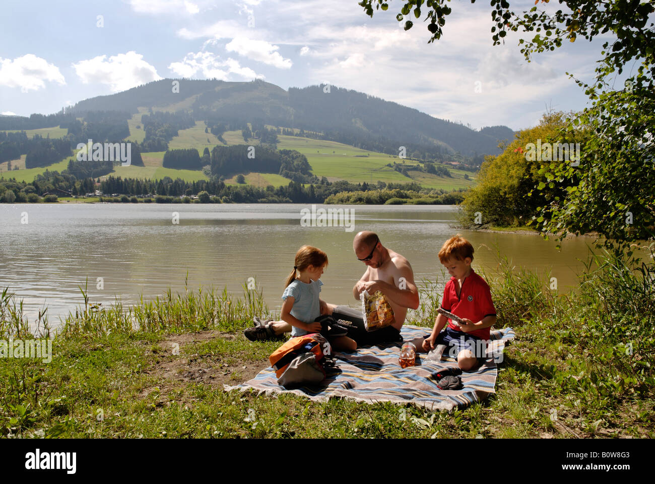 Lake Gruentensee in Ostallgaeu, Schwaben, Bayern, Deutschland, Europa Stockfoto